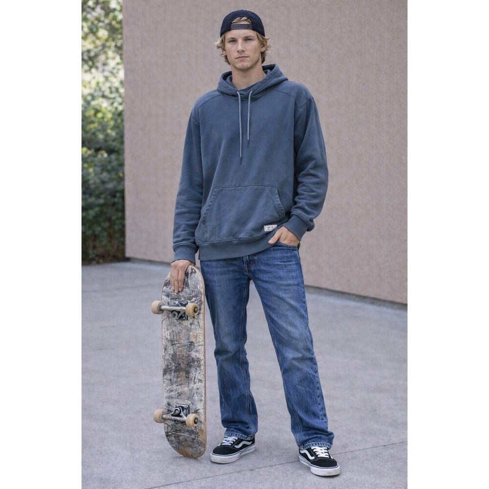 Eddie Bauer Hoodie Sweatshirt Mens Medium Cozy Winter Skater Grunge Punk